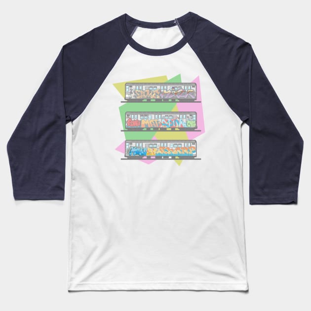 New York Subway System Baseball T-Shirt by MGulin